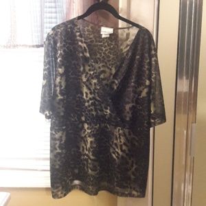 Cheetah print v-neck top